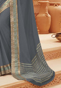 Satin Silk Saree Lava Grey Satin Silk Saree saree online