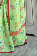 Satin Silk Saree Lemon Green Satin Silk Saree saree online