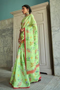 Satin Silk Saree Lemon Green Satin Silk Saree saree online