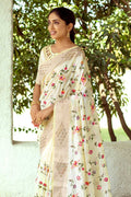 yellow satin saree