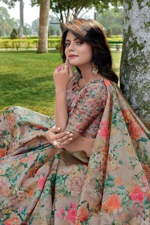 Light Green Satin Silk Saree