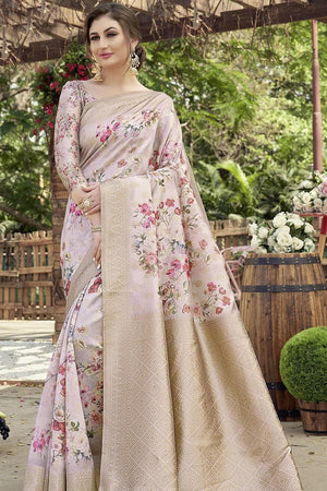 Satin Silk Saree Lilac Purple Satin Silk Saree saree online