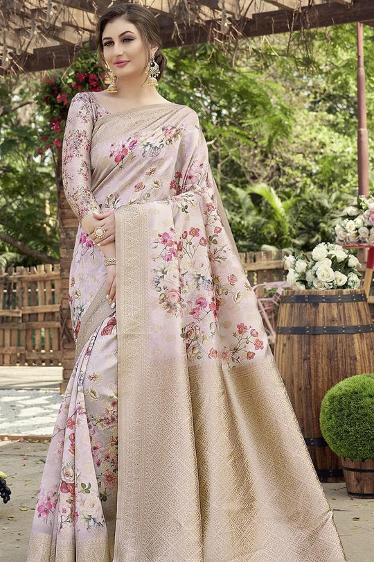 Satin Silk Saree Lilac Purple Satin Silk Saree saree online