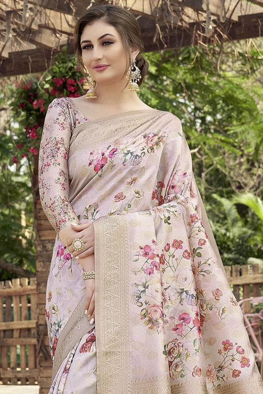 Satin Silk Saree Lilac Purple Satin Silk Saree saree online