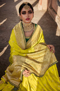 green silk saree