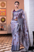 Satin Silk Saree London Grey Satin Silk Saree saree online