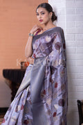 Satin Silk Saree London Grey Satin Silk Saree saree online