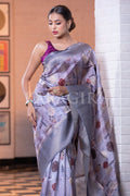 Satin Silk Saree London Grey Satin Silk Saree saree online