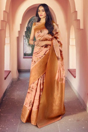 Mandys Pink Satin Silk Saree