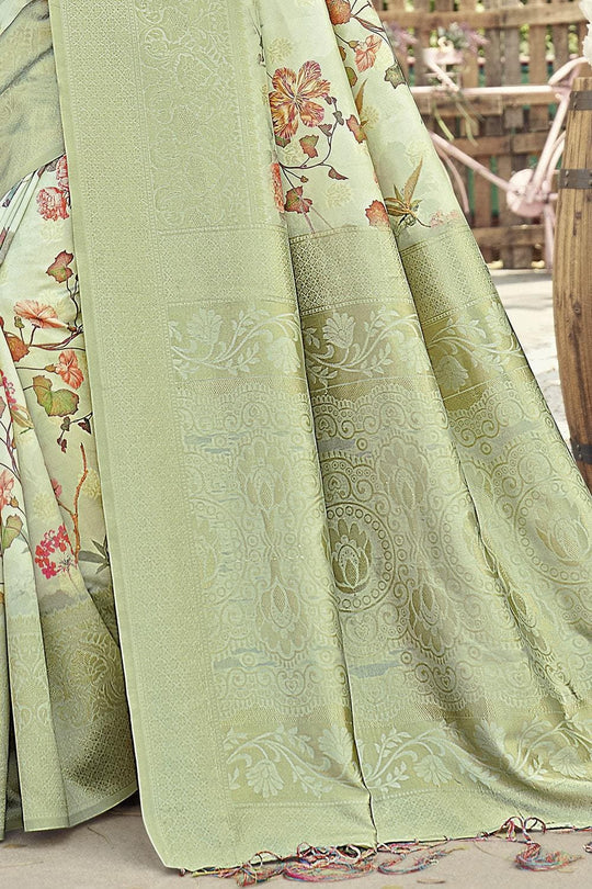 Satin Silk Saree Mint Green Satin Silk Saree saree online