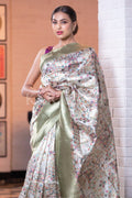 Satin Silk Saree Moss Green Satin Silk Saree saree online