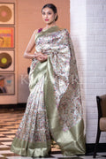 Satin Silk Saree Moss Green Satin Silk Saree saree online