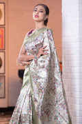 Satin Silk Saree Moss Green Satin Silk Saree saree online
