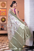 Satin Silk Saree Moss Green Satin Silk Saree saree online