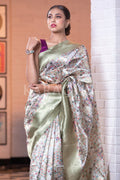 Satin Silk Saree Moss Green Satin Silk Saree saree online