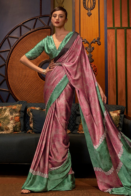 satin silk saree