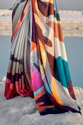 Satin Silk Saree Multicolor Satin Silk Saree saree online