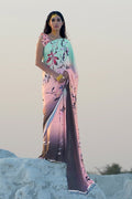 Satin Silk Saree Pastel Blue And Pink Satin Silk Saree saree online