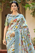 Satin Silk Saree Pastel Blue Satin Silk Saree saree online
