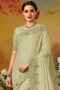 Satin Silk Saree Pista Embroidered Moti Work Satin Silk Saree saree online