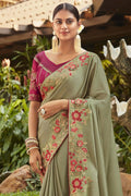 Satin Silk Saree Pista Satin Silk Saree saree online