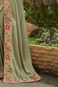 Satin Silk Saree Pista Satin Silk Saree saree online
