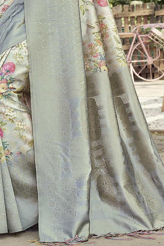 Satin Silk Saree Pistachio Green Sati N Silk Saree saree online