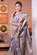 Satin Silk Saree Prim Purple Satin Silk Saree saree online