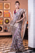 Satin Silk Saree Prim Purple Satin Silk Saree saree online