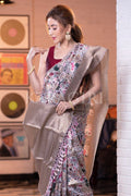Satin Silk Saree Prim Purple Satin Silk Saree saree online