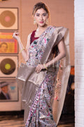 Satin Silk Saree Prim Purple Satin Silk Saree saree online