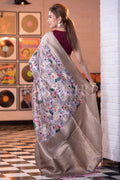 Satin Silk Saree Prim Purple Satin Silk Saree saree online