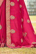 Satin Silk Saree Ruby Red Satin Silk Saree saree online