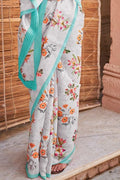 Satin Silk Saree Sky Blue Satin Silk Saree saree online