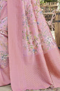 Satin Silk Saree Taffy Pink Satin Silk Saree saree online