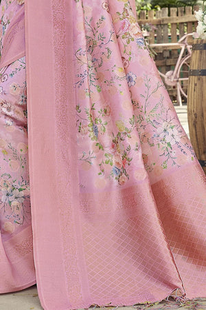 Satin Silk Saree Taffy Pink Satin Silk Saree saree online