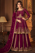 purple sharara suit