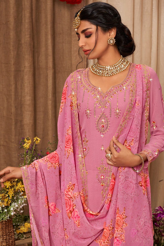 pink sharara suit