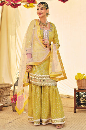 yellow sharara suit