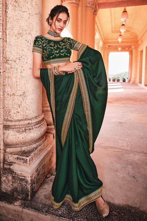 Buy Basil Green Silk Saree 24483 Online | Karagiri Buy Basil Green Silk Saree 24483 Online | Karagiri