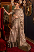 beige silk saree