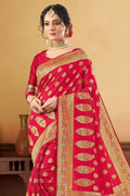 red silk saree