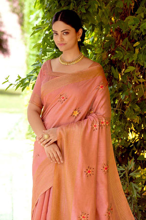 Candy Red Soft Silk Saree