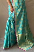 blue silk saree