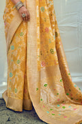 yellow silk saree