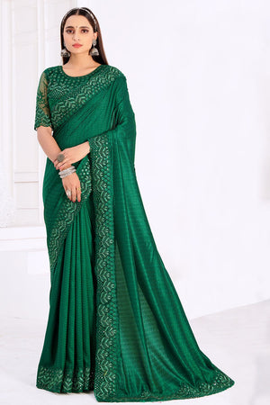 Forest Green Silk Saree