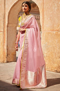 light pink saree