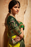 silk saree with designer blouse