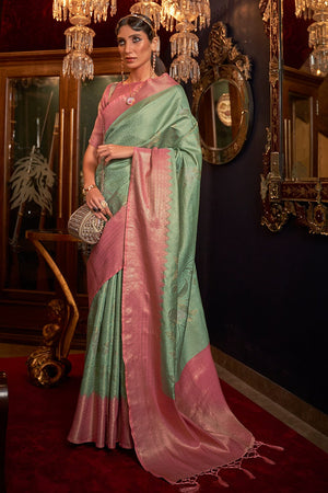 Mint Green Silk Saree