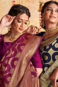 blue silk saree